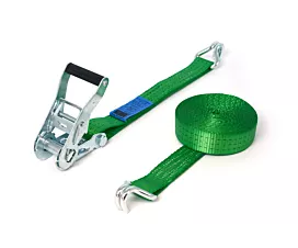 2,5t - Estándar Cinta de amarre - 2,5T - 6,5m - 35mm - de 2 partes - Ganchos cerrados - Verde