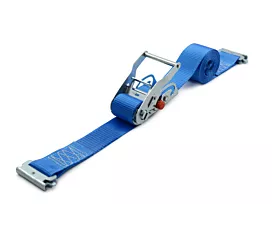 Todo - Raíles, Barras, Vigas Cinta de amarre - 2T - 3,5m - 50mm - Tensor deslizante - Piezas de extremo para rieles - Azul