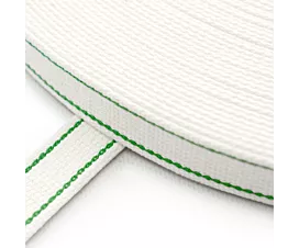 Todo - Cinta de persiana Cinta de persiana blanca con 2 rayas verdes (ancho 22 mm) Todo - Cinta de persiana Cinta de persiana blanca con 2 rayas verdes (ancho 22 mm)