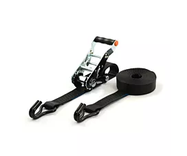 Negro - Estándar Cinta de amarre - 2,5T - 35mm - de 2 partes - tensor desmontable - Negro + etiqueta propia