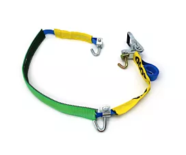 Todas Cinta de amarre porta coches - 2,5T - 35mm - de 1 parte - Ganchos giratorios + Funda antideslizante