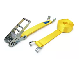 Cintas 75mm - Hechas a medida Cinta de amarre - 10T - 75mm - de 2 partes - Ganchos abiertos - Amarillo - Etiqueta propia