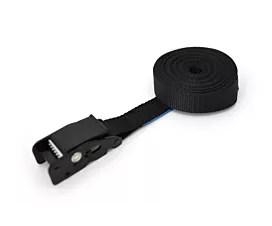Negro - Sin fin Cinta de amarre - 500kg - 25mm - De 1 parte - Hebilla - Negro + etiqueta propia