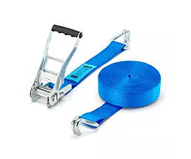 Todas Cinta de amarre - 5T - 10m - 50mm - de 2 partes - ganchos cerrados - Azul