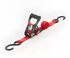 Todas Cinta de amarre - 500kg - 2m - 25mm - Tensor deslizante + ganchos S - Rojo