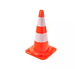 Todo - Señalización Cono de tráfico - Naranja con cintas reflectoras - 50cm Todo - Señalización Cono de tráfico - Naranja con cintas reflectoras - 50cm